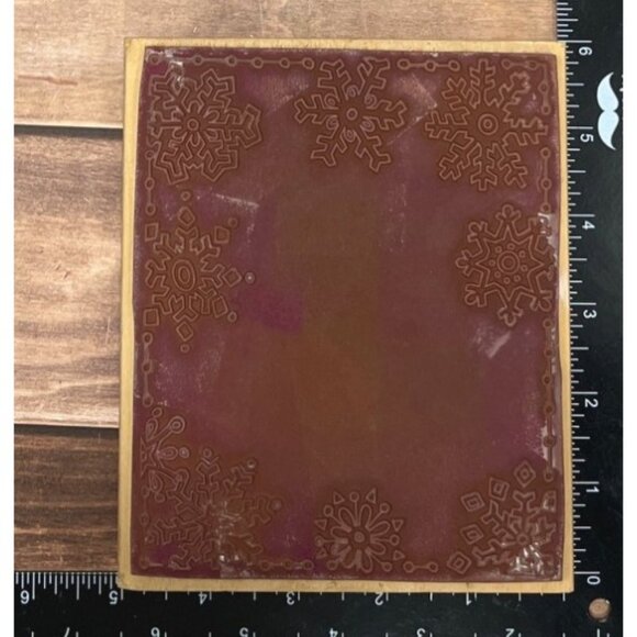 JUDIKINS 9614J SNOWFLAKE BORDER WOOD MOUNTED RUBBER STAMP BY PAULA BEST - Picture 2 of 4